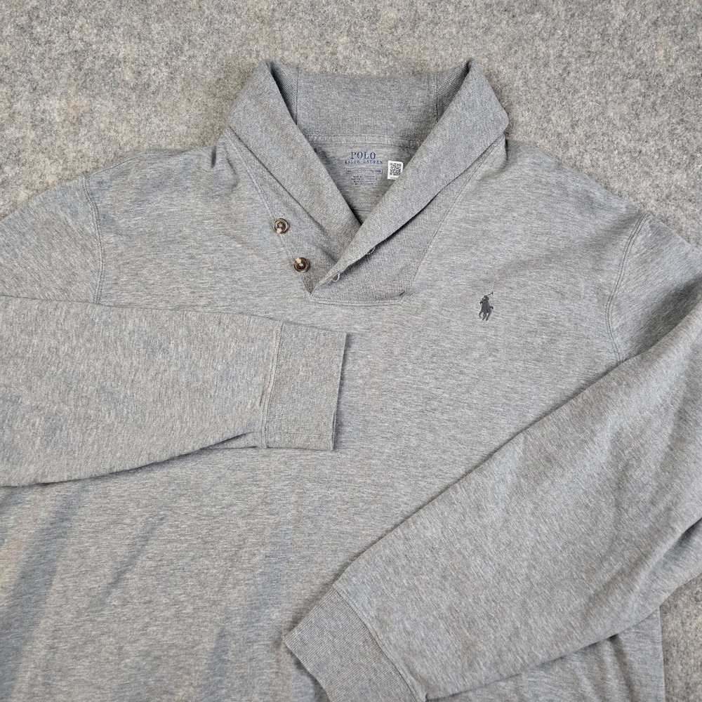 Polo Ralph Lauren Sweater Men's 2XL Gray‎ Cowl Neck Long Sleeve Pullover Soft
